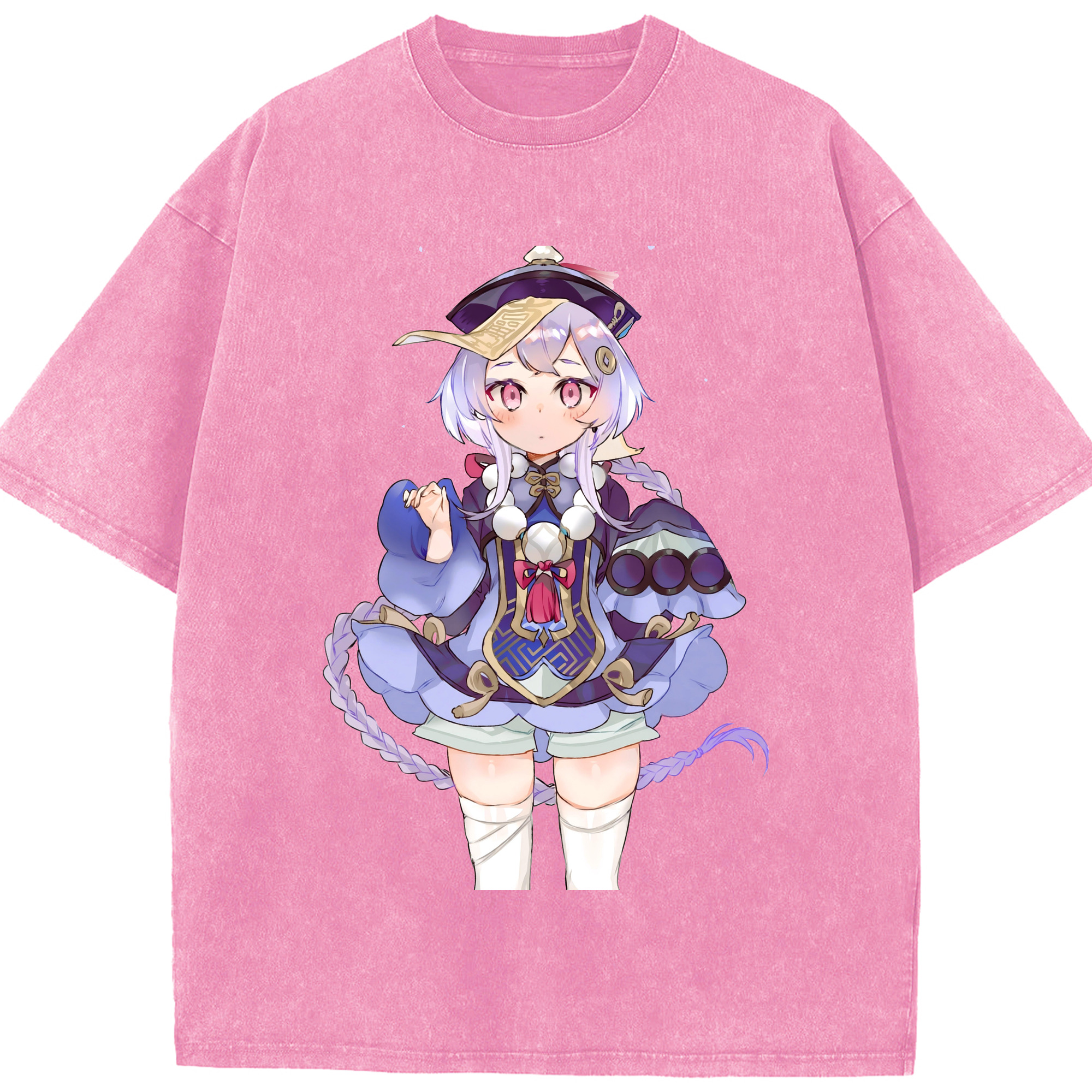 げんし神 七七 なな  genshin Nana 綿100% ヴィンテージ風 半袖Tシャツ（フロントプリント）